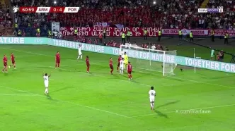 ویدیو: گل پنجم پرتغال به ارمنستان توسط ژوائو فلیکس