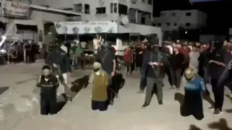 لحظه اعدام ۳ جاسوس اسرائیل در غزه