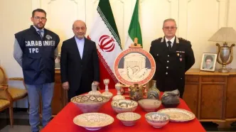 13 اثر باستانی کشف‌شده در ایتالیا به ایران برگشت