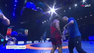 ببینید؛ قهرمانی امیرحسین زارع با غلبه بر حریف آذربایجانی در ۱۲۵ کیلو