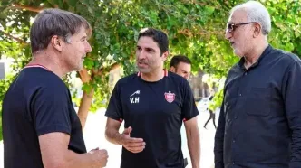 مربی وحید هاشمیان در تمرینات پرسپولیس حاضر شد