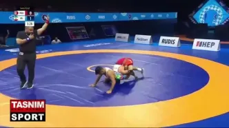 فیلم صعود 3-2 لحظه آخری احمد محمدنژاد جوان مقابل آزادکار اهل کره شمالی