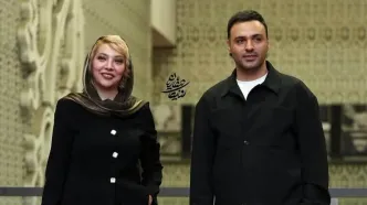 استایل شیک و هماهنگ سامان صفاری و صدف اسپهبدی در اکران «گوزن‌های اتوبان»