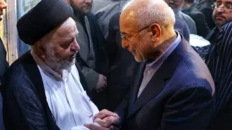 قالیباف در مراسم ختم همسر آیت‌الله سیستانی در قم شرکت کرد