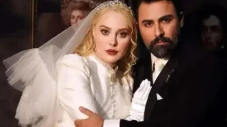 عروس و داماد سینما؛ سلفی عاشقانه آرام جعفری و بابک انصاری!