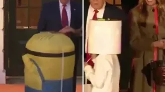 ترامپ روی سر بچه‌ها شکلات گذاشت