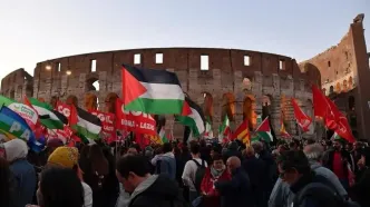 ایتالیایی‌ها در حمایت از فلسطین اعتراض و اعتصاب کردند