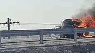 تصادف مرگبار و آتشین در تربت‌حیدریه / 3 نفر در آتش سو ختند