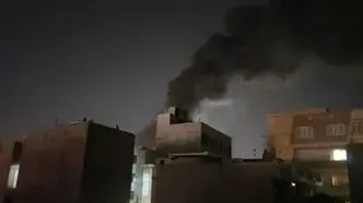 تصویری از آتش‌سوزی در شرق تهران