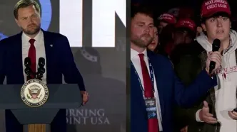 اعتراض یک دانشجو به رژیم صهیونیستی در سخنرانی معاون ترامپ