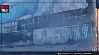 فیلم آتش‌سوزی انبار پنبه در شهرک صنعتی مشهد + جزئیات