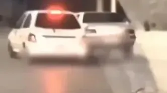 فیلم درگیری خطرناک دو خودرو با قمه در سیرجان!!