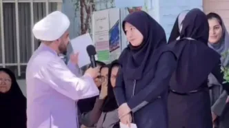 پاسخ غیرمنتظره دانش‌آموز دختر به سوال یک روحانی در مدرسه!