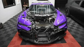 نتیجه ترسناک تصادف بوگاتی با وانت ارزان ژاپنی!