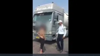 توقیف تانکر حامل گاز مایع با راننده ۱۴ ساله +فیلم