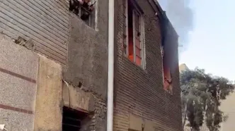 آتش‌سوزی در ساختمان متروکه‌ای در خیابان فلسطین