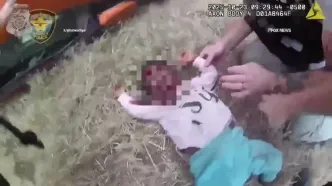 ببینید؛ لحظات نفس‌گیر نجات یک نوزاد از خودروی واژگون شده