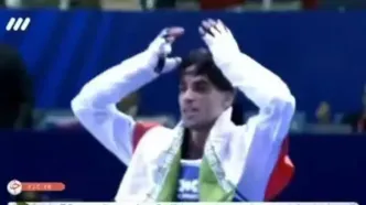 ببینید| احترام نظامی زندی در برابر پرچم ایران پس از کسب مدال طلا