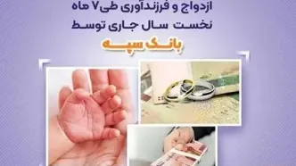 پرداخت بیش از ۱۳۰ هزار میلیارد ریال تسهیلات قرض الحسنه ازدواج و فرزندآوری طی ۷ ماه نخست سال جاری توسط بانک سپه