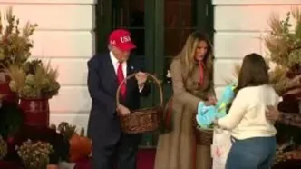 بازگشت پرسرعت ترامپ برای جشن هالووین در کاخ سفید/ ویدیو