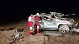 سقوط مرگبار خودرو ساینا از روی پل در سمنان