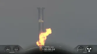 ببینید | فرود بی‌نظیر بوستر استارشیپ در اقیانوس هند