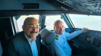 قالیباف خلبان پرواز تهران–بجنورد +عکس