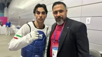 احترام نظامی ابوالفضل زندی به پرچم ایران پس از کسب مدال طلا + فیلم