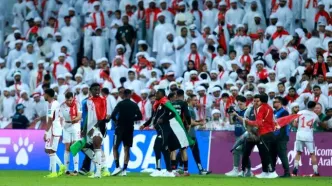 هواداران قطر و امارات در ورشگاه به جان هم افتادند