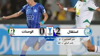 پایان بازی استقلال ۲ _ 0 الوحدات