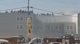 حادثه وحشتناک آتش‌سوزی در مدرسه دخترانه در نجف/فیلم