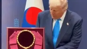 ذوق ترامپ، از دریافت بالاترین نشان طلایی غیرنظامی کره جنوبی+فیلم