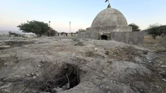 تونل ۹ متری حفاران غیرمجاز در یکی از بزرگترین سایت‌های باستانی استان فارس!