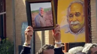 تصویر حاج قاسم در تشییع محمد کاسبی بالا رفت