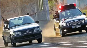 لحظات دلهره‌آور تعقیب و گریز پلیس با یک سمند