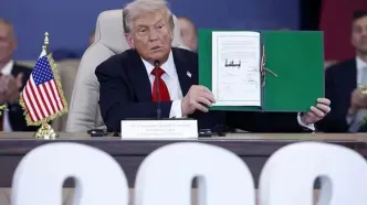 امضای توافقنامه موسوم به صلح غزه توسط ترامپ