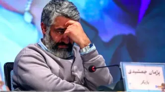 تصاویری از کلافگی و بی‌حوصلگی پژمان جمشیدی در یک نشست خبری