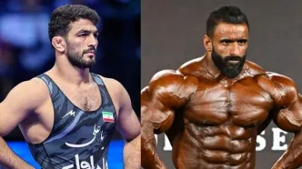 واکنش متفاوت حسن یزدانی به دومی هادی چوپان در مستر المپیا/ عکس