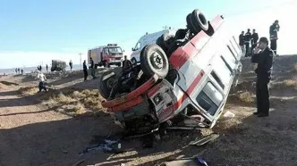واژگونی خونین مینی‌بوس کارگران در جاده کرمانشاه