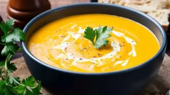 طرز تهیه سوپ کدو حلوایی با شیر؛ مقوی و ساده + مواد لازم و نکات مهم