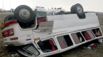 واژگونی مینی‌بوس در تهران؛ ۶ نفر مصدوم شدند