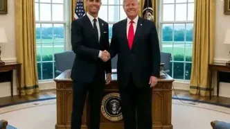 کلیپ کاخ سفید از قهقهه رونالدو در کنار ترامپ