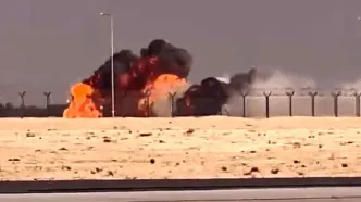 سقوط جنگنده هندی در نمایش هوایی دبی