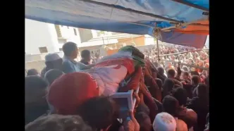 ببینید | تشییع پیکر مرحوم صابر کاظمی از خانه پدری در روستای قانقرمه آق‌قلا گلستان