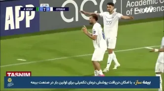 گل اول استقلال به الوحدات توسط مهران احمدی