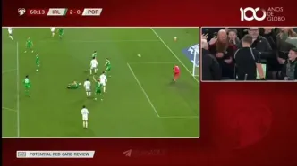 ویدیو: اخراج کریستیانو رونالدو در دیدار پرتغال و ایرلند