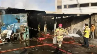 آتش‌سوزی کارگاه شارژ سیلندر گاز مایع در مسعودیه + فیلم