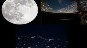 لحظه‌ای که ساکنان زمین و فضا از هم عکس گرفتند