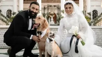 جشن تولد لاکچری سگ غول پیکر شیدا خلیق و کیوان ساکت‌اف + عکس