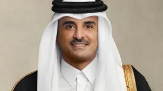 تصاویری از حضور امیر قطر در صف نماز طلب باران